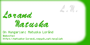 lorand matuska business card